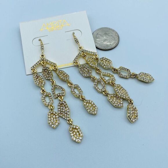 Amrita Singh Meredith Gold Crystal Earrings - Picture 3 of 7